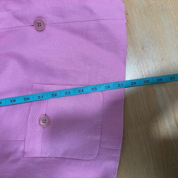Talbots Jacket Blazer Jacket Womens 22W Pink Linen Button Front 3/4 Sleeve - Picture 7 of 9